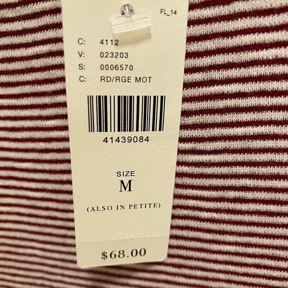 RO & DE By Anthropologie Red & White Striped Bell Sleeve Top Size M New With Tag - Picture 12 of 15